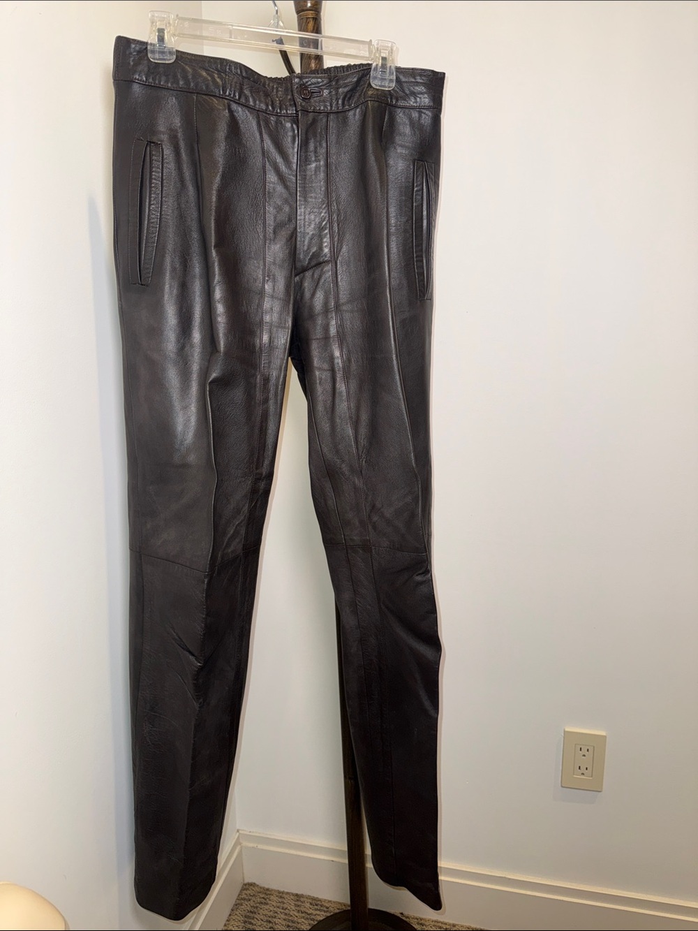 Vintage Valentino Espresso Brown Leather Pants